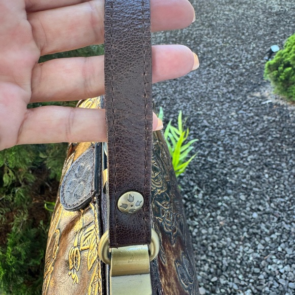 Patricia Nash Vintage Tooled Leather Doctor Bag Burnished Floral Frame Satchel - Picture 8 of 13